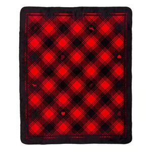 Victoria's Secret PINK Red and Black Cozy Plush Fleece Sherpa Throw Blanket